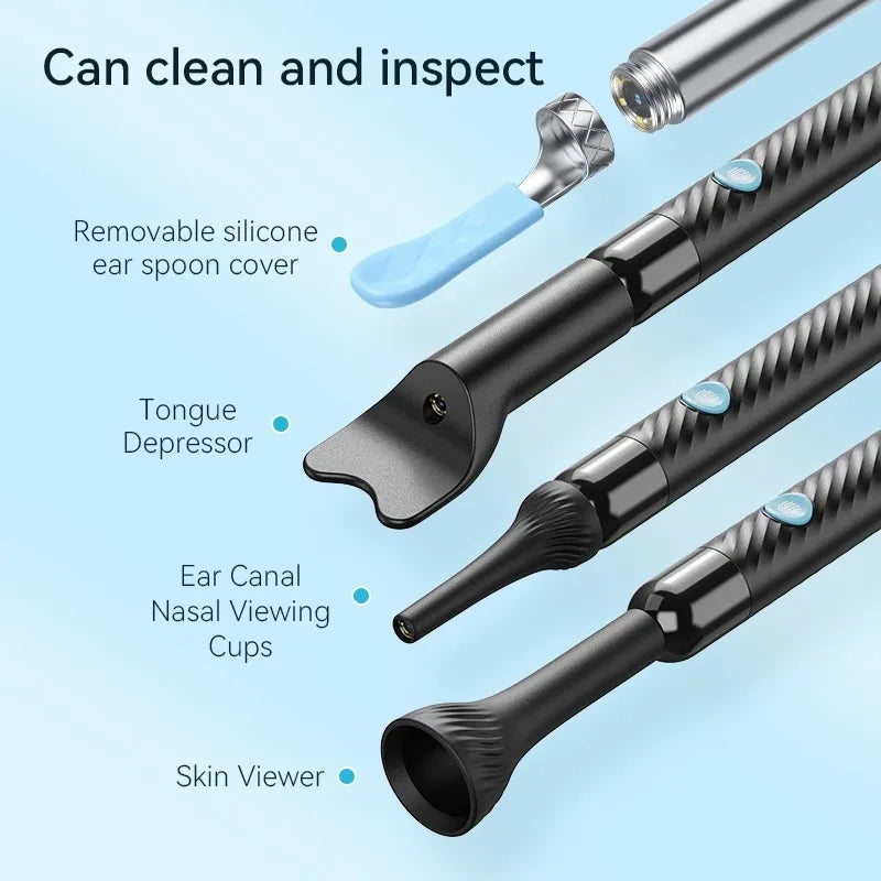 Wireless Ear Wax Removal with Camera Rechargeable Ear Cleaner 8 Megapixels Check Camera with Ear Spoon Set Canal Clean